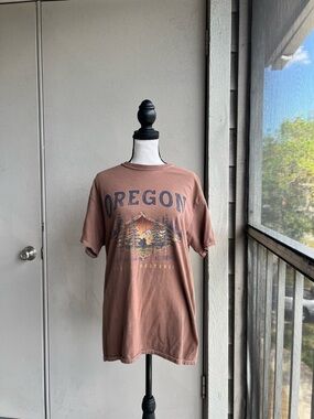 Full Tilt Oregon Mountain Graphic Tee Brown
